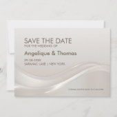 Moderne Cream Wedding rettet das Datum Save The Date (Vorderseite)