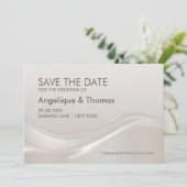 Moderne Cream Wedding rettet das Datum Save The Date (Stehend Vorderseite)