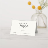 Moderne Cream Wedding Tischnummer Platzkarte (Vorderseite)