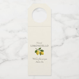 Moderne Cream Yellow Lemon Veranstaltung Wedding L Flaschenanhänger