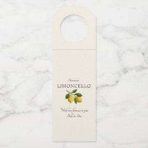 Moderne Cream Yellow Lemon Veranstaltung Wedding L Flaschenanhänger