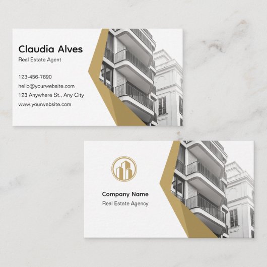 Moderne Creative Real Anwesen Agent Business Card Visitenkarte (Vorne/Hinten)
