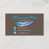 Moderne Creative Writer Feather Logo-Visitenkarte Visitenkarte (Rückseite)