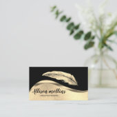 Moderne Creative Writer Feather Logo-Visitenkarte Visitenkarte (Stehend Vorderseite)