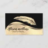 Moderne Creative Writer Feather Logo-Visitenkarte Visitenkarte (Vorderseite)