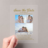 Moderne Creme 4 Foto 2 Hochzeit Acryleinladungen (Insitu (Handheld))