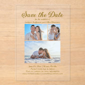 Moderne Creme 4 Foto 2 Hochzeit Acryleinladungen (Vorderseite)