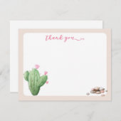 Moderne Creme Beige Kakteen Danke Karte (Vorne/Hinten)