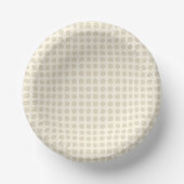 Moderne Creme Beige Sleek Minimalistisch Dot Pappteller (Vorderseite)