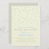 Moderne Creme & Blue Baby Sprinkle Einladung (Vorne/Hinten)