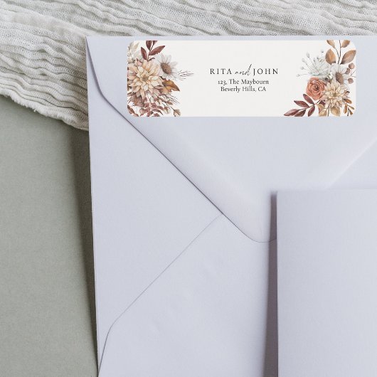 Moderne Creme Boho farbenfrohe Rücksendeadresse