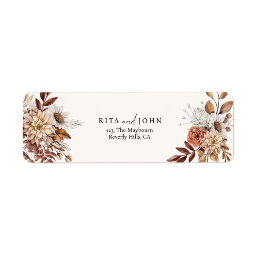 Moderne Creme Boho farbenfrohe Rücksendeadresse (Vorne)