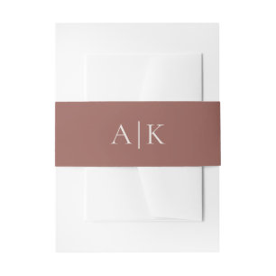 Moderne Creme Brown Monogram Earth Tone Wedding Einladungsbanderole