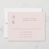 Moderne Creme Brown Monogram Earth Tone Wedding RSVP Karte (Vorderseite)
