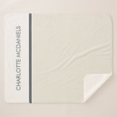 Moderne Creme Einfache Personalisierte Bezeichnung Sherpadecke (Vorderseite (Horizontal))