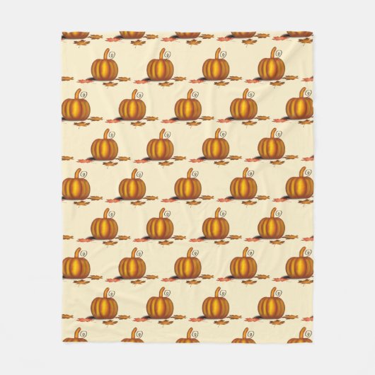 Moderne Creme | ERNTEDANK | Kürbis Fleecedecke (Vorderseite)