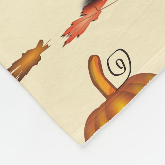 Moderne Creme | ERNTEDANK | Kürbis Fleecedecke (Ecke)