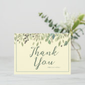Moderne Creme & Eukalyptus Vielen Dank für Ihre Fl Dankeskarte (Stehend Vorderseite)