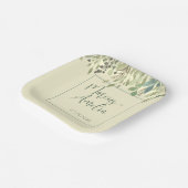 Moderne Creme & Eukalyptus Wedding Pappteller (Gewinkelt)