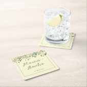 Moderne Creme & Eukalyptus Wedding Rechteckiger Pappuntersetzer (Vor Ort)