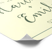 Moderne Creme & Eukalyptus Wedding Willkommen Poster (Ecke)