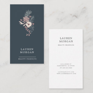 Moderne Creme Floral Business Card Visitenkarte
