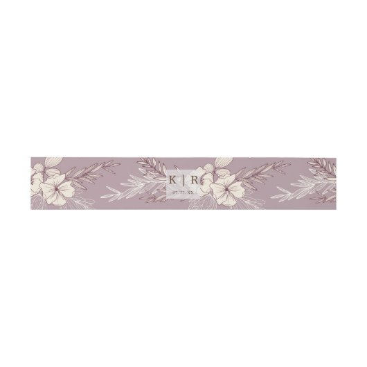 Moderne Creme Floral Wedding Bly Band (Flach)