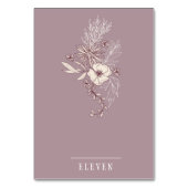 Moderne Creme Floral Wedding Table Card Tischnummer (Rückseite)