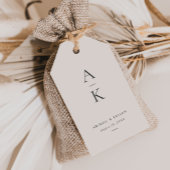 Moderne Creme Gray Monogram Earth Tone Wedding Geschenkanhänger