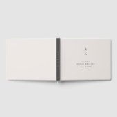 Moderne Creme Gray Monogram Mix Match Wedding Gästebuch (Voll)