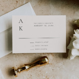 Moderne Creme Gray Monogram Mix Match Wedding RSVP Karte