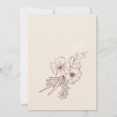 Moderne Creme Mauve Floral Wedding Einladung (Rückseite)