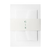 Moderne Creme mit Emerald Green Initials Wedding Einladungsbanderole (Vorderseite Beispiel)