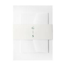 Moderne Creme mit Emerald Green Initials Wedding