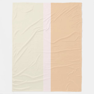 Moderne Creme-Rosa-Pfirsich-Farbblock Fleecedecke