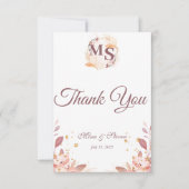 Moderne creme rustikale Broom Blume Danke Karte (Vorderseite)