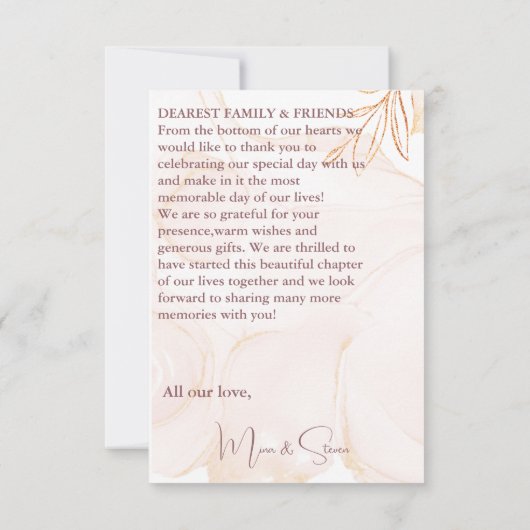 Moderne creme rustikale Broom Blume Danke Karte (Rückseite)