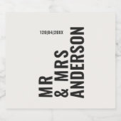 Moderne creme schwarz minimale kühn einfache Hochz Bierflaschenetikett (Einzelnes Label)