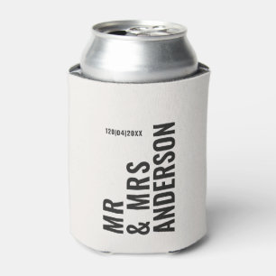 Moderne creme schwarz minimale kühn einfache Hochz Dosenkühler