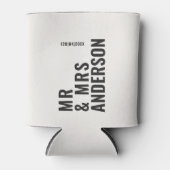 Moderne creme schwarz minimale kühn einfache Hochz Dosenkühler (Vorderseite)