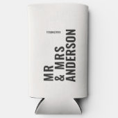 Moderne creme schwarz minimale kühn einfache Hochz Selters Dosenkühler (Vorderseite)