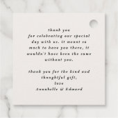 Moderne creme schwarz minimale zeitgenössische Hoc Geschenkanhänger (Rückseite)