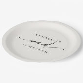 Moderne creme schwarz minimale zeitgenössische Hoc Pappteller (Schrägansicht)