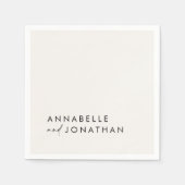 Moderne creme schwarz minimale zeitgenössische Hoc Serviette (Vorderseite)