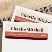 Moderne Creme Terracotta braune Retro Rücksendeadr