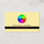 Moderne Creme und Black Chic mit Beruflichem Logo Visitenkarte (Vorderseite)