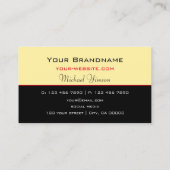 Moderne Creme und Black Classic Einfach Beruflich Visitenkarte (Rückseite)