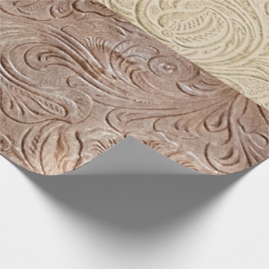Moderne Creme und gegossenes Leder Geschenkpapier (Ecke)
