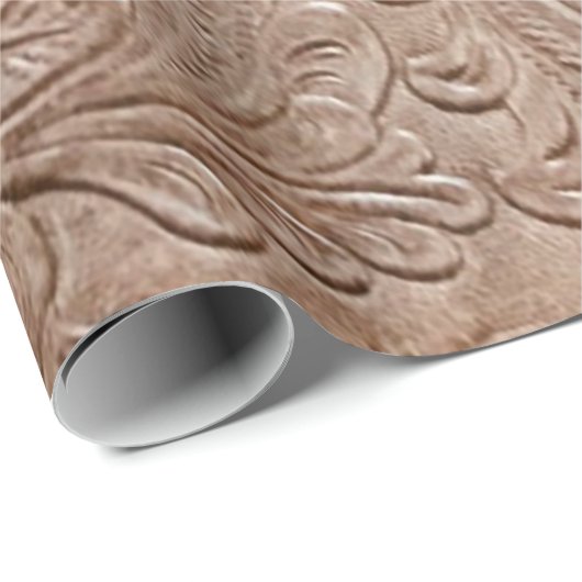 Moderne Creme und gegossenes Leder Geschenkpapier (Rolleneckpunkt)