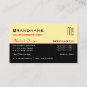 Moderne Creme und Schwarz mit Initialen Beruflich Visitenkarte (Rückseite)